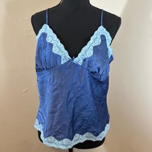 Blue Lace Trim Camisole